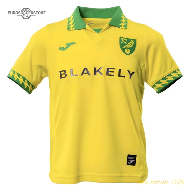 2025-2026 Norwich City Home Shirt - Kids-Football Shirts Shop