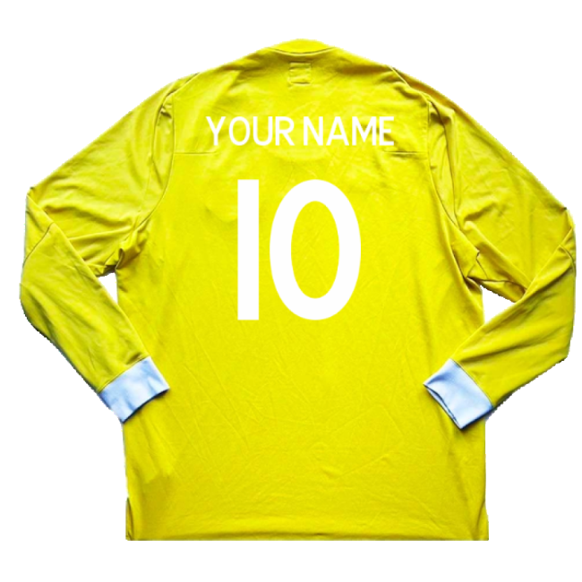 England 2010-11 Goalkeeper Away Shirt ((Good) XXL) (Your Name)-Football Shirts Shop