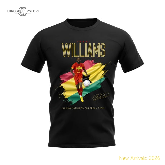 Inaki Williams Ghana T-shirt (Black)-Football Shirts Shop