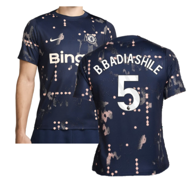 2024-2025 Chelsea Academy Pro Pre-Match Shirt (Obsidian) (B.Badiashile 5)-Football Shirts Shop