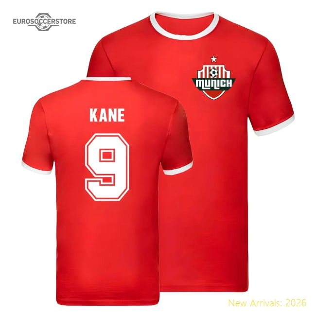 Bayern Munich Ringer T-Shirt (Harry Kane 9)-Football Shirts Shop