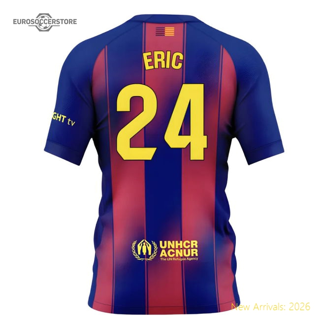 2025-2026 Barcelona Home Shirt (Kids) (Eric 24)-Football Shirts Shop