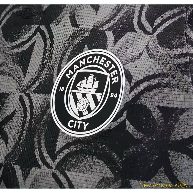 2025-2026 Man City Warm Up Jersey (Black)-Football Shirts Shop