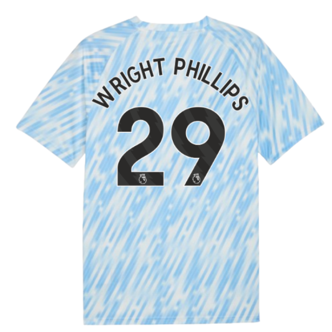 2025-2026 Man City Warm Up Jersey (Silver Sky) (Wright Phillips 29)-Football Shirts Shop