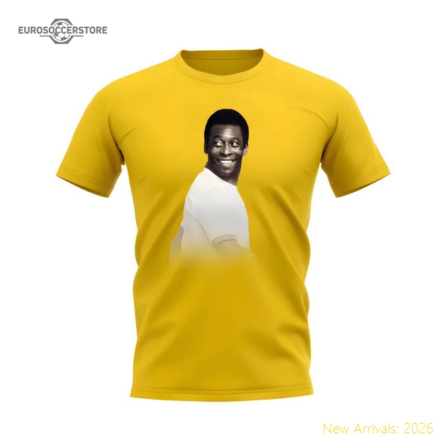 Pele Brazil Legend T-Shirt (Yellow)-Football Shirts Shop