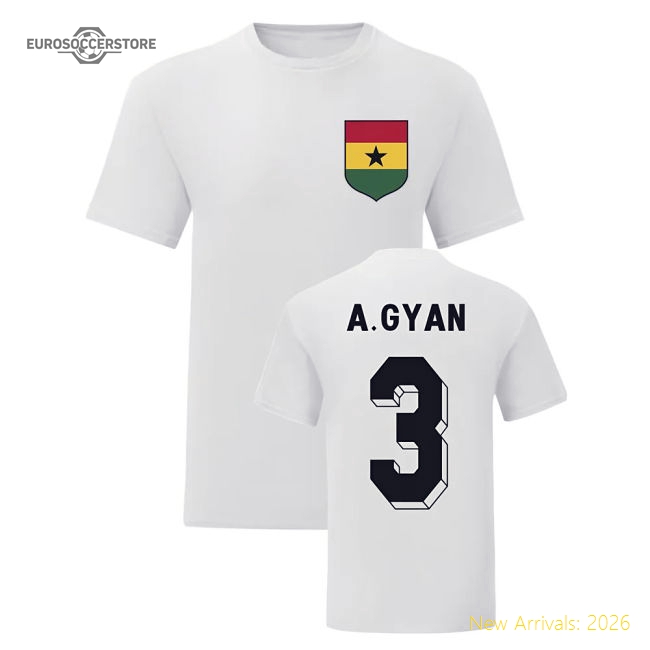 Asamoah Gyan Ghana National Hero Tee (White)-Football Shirts Shop