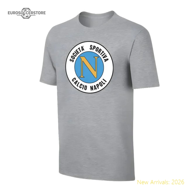 Napoli \'Retro Logo\' t-shirt - Grey-Football Shirts Shop