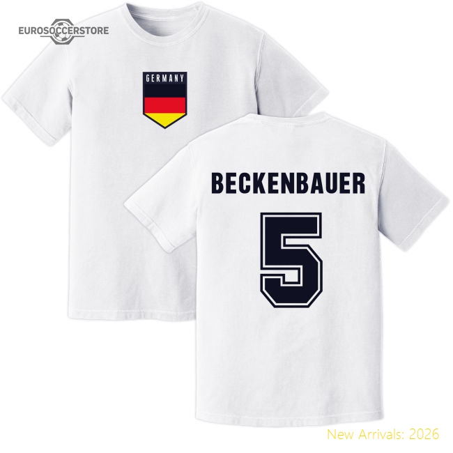 Beckenbauer Germany Training Jersey (White)-Football Shirts Shop