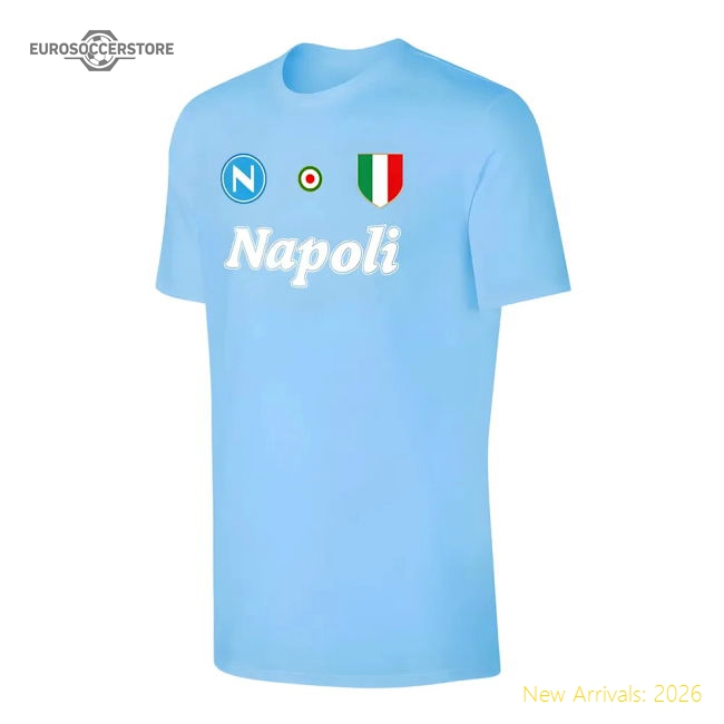 Napoli \'Vintage 86/87\' t-shirt - Light blue-Football Shirts Shop