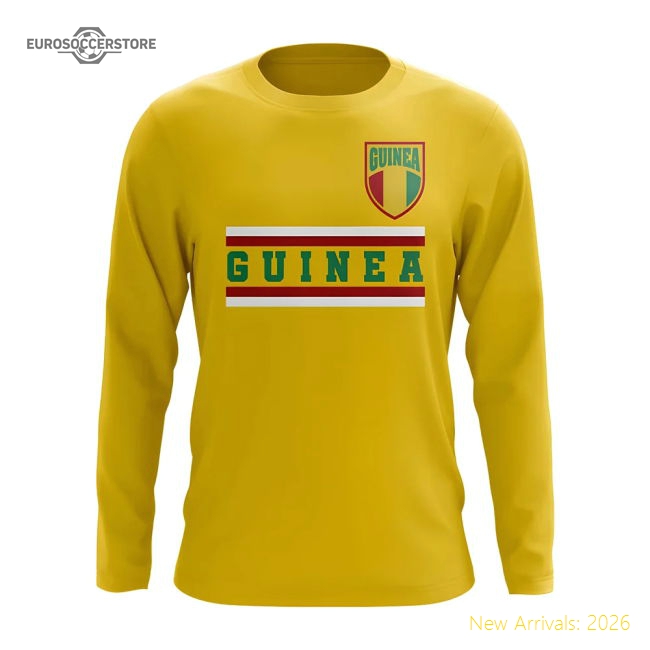 Guinea Core Football Country Long Sleeve T-Shirt (Yellow)-Football Shirts Shop