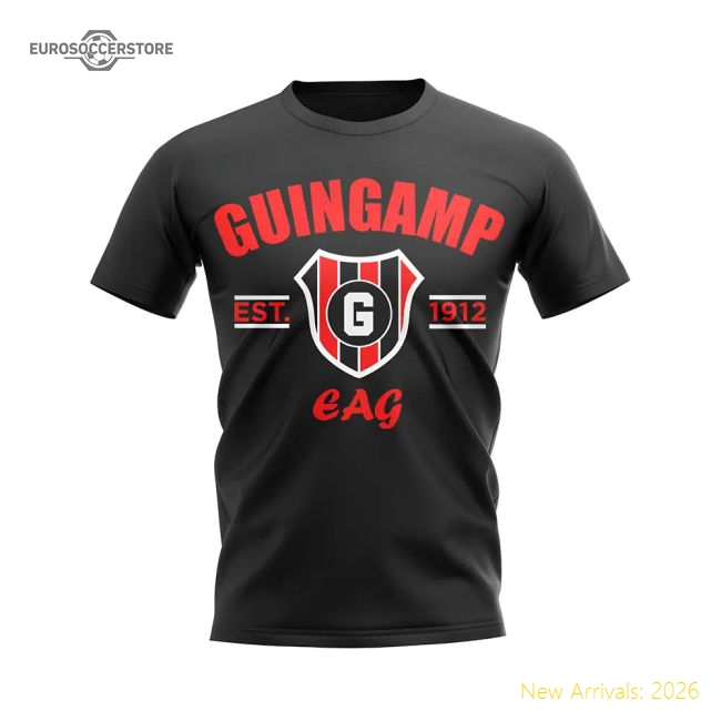 Guingamp Established Football T-Shirt (Black)-Football Shirts Shop