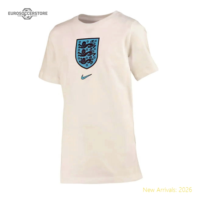 2022-2023 England Crest Tee (White) - Kids (Your Name)-Football Shirts Shop