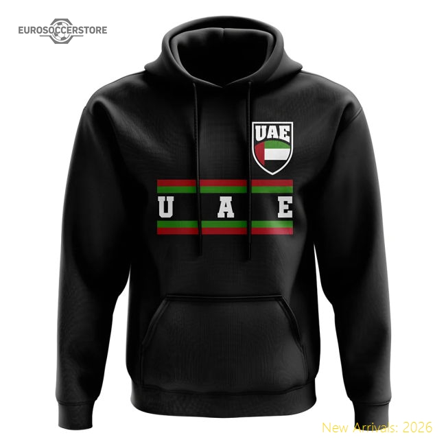 UAE Core Football Country Hoody (Black)-Football Shirts Shop