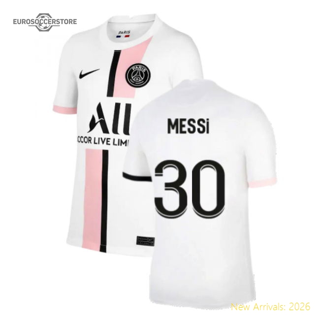 PSG 2021-2022 Away Shirt (Kids) (MESSI 30)-Football Shirts Shop