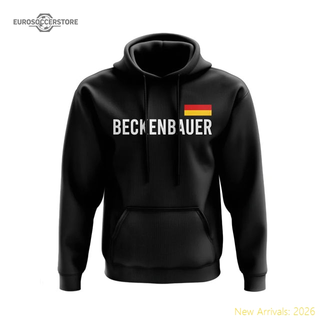 Franz Beckenbauer Germany Flag Hoody (Black)-Football Shirts Shop