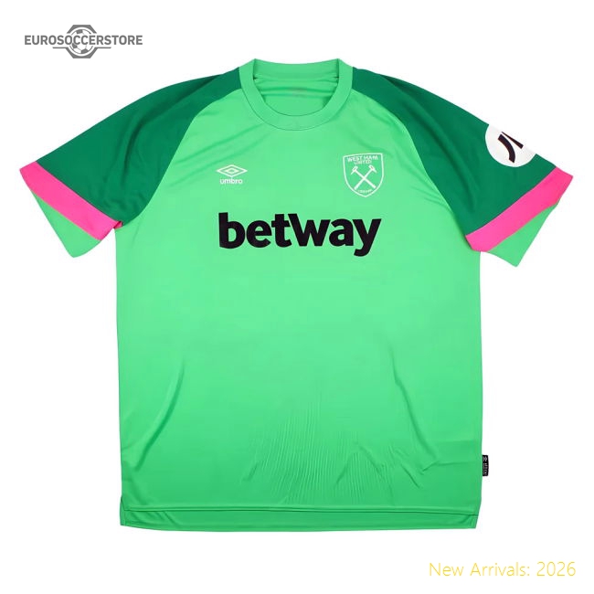 2023-2024 West Ham SS Home Goalkeeper Shirt (Green)-Football Shirts Shop