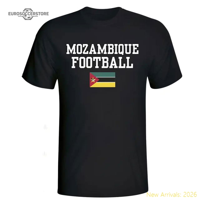 Mozambique Football T-Shirt - Black-Football Shirts Shop