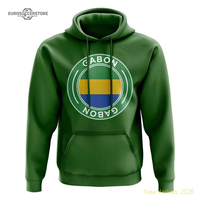 Gabon Football Badge Hoodie (Green)-Football Shirts Shop