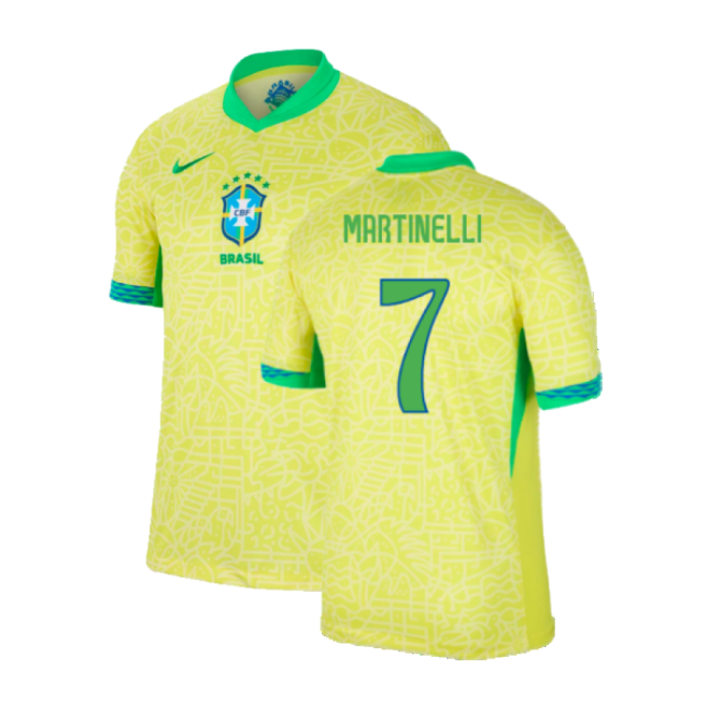 2024-2025 Brazil Home Shirt (Martinelli 7)-Football Shirts Shop