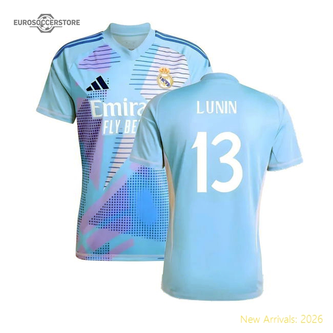 2024-2025 Real Madrid Home Goalkeeper Shirt (Blue) (Lunin 13)-Football Shirts Shop