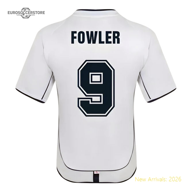 England 2002 Retro Football Shirt (Fowler 9)-Football Shirts Shop