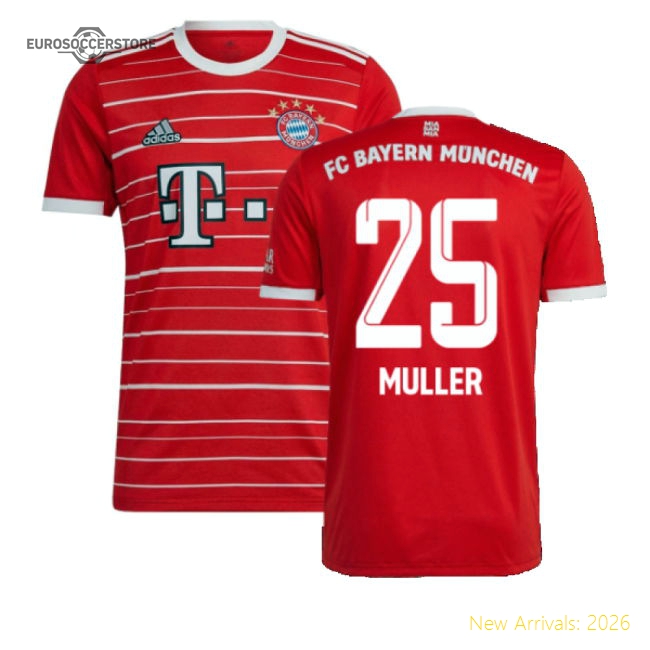 2022-2023 Bayern Munich Home Shirt (MULLER 25)-Football Shirts Shop