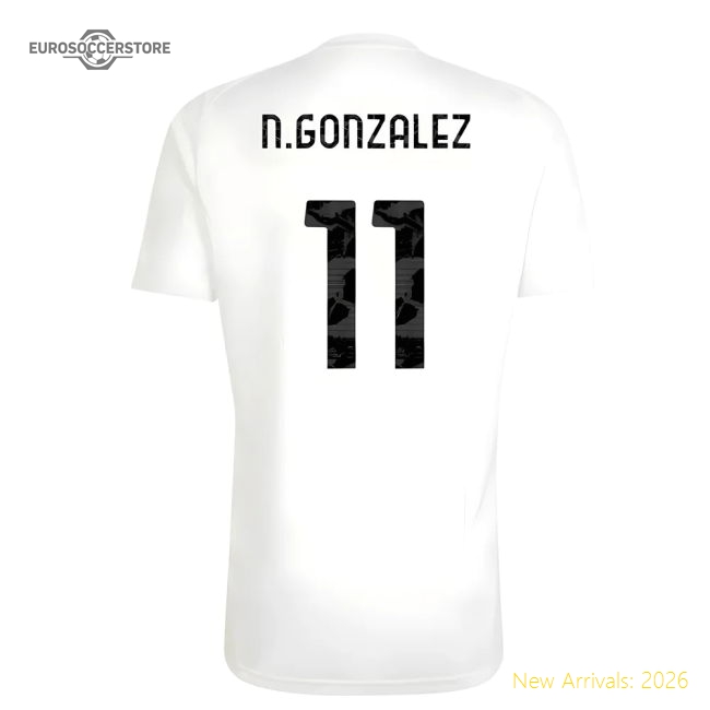 2025-2026 Juventus Training Tee (White) (N.Gonzalez 11)-Football Shirts Shop