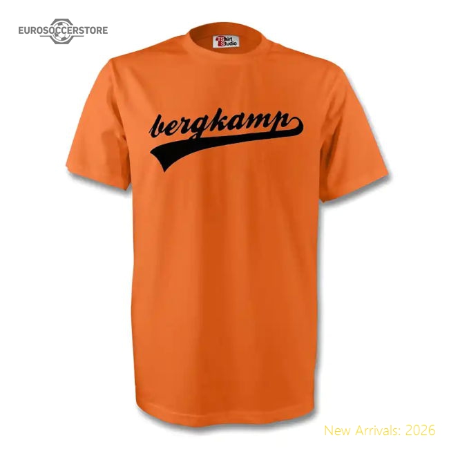 Dennis Bergkamp Holland Signature Tee (orange)-Football Shirts Shop