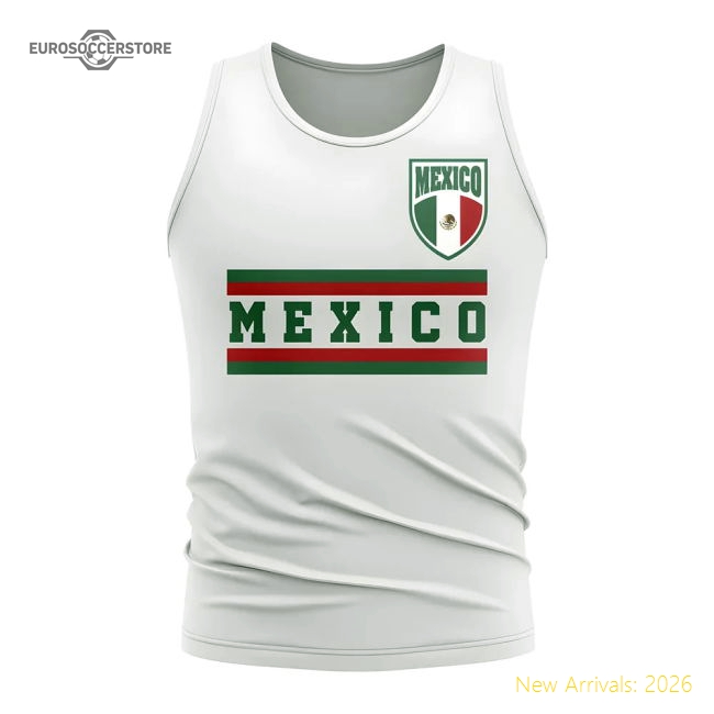 Mexico Core Football Country Sleeveless Tee (White)-Football Shirts Shop