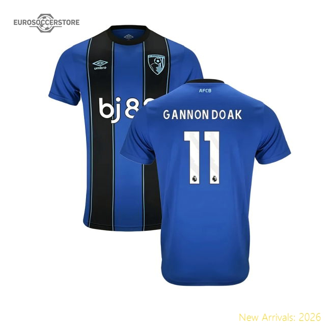 2025-2026 Bournemouth Away Shirt (Gannon Doak 11)-Football Shirts Shop