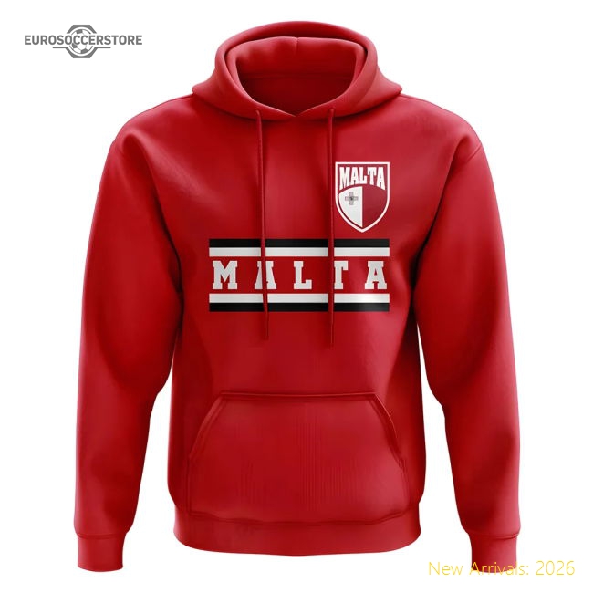 Malta Core Football Country Hoody (Red)-Football Shirts Shop