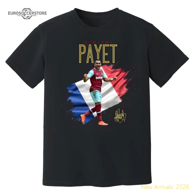 Dimitri Payet West Ham Celebration T-Shirt (Black)-Football Shirts Shop