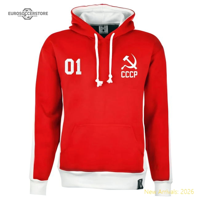 Soviet Union (CCCP) Number 01 Retro Hoodie - Red-Football Shirts Shop