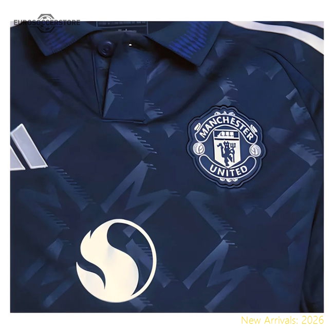 2024-2025 Man Utd Long Sleeve Away Shirt (Kids) (Mainoo 37)-Football Shirts Shop