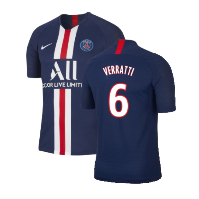 PSG 2019-20 Home Nike Vaporknit Shirt ((Mint) S) (VERRATTI 6)-Football Shirts Shop