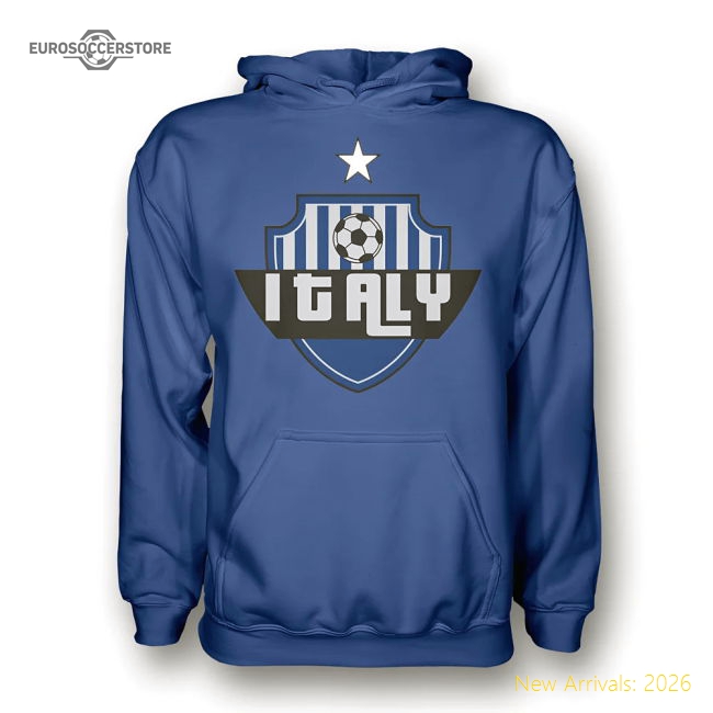 Italy Country Logo Hoody (blue) - Kids-Football Shirts Shop