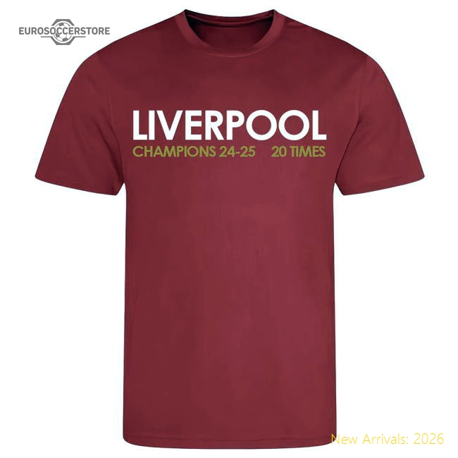 Liverpool 2024-2025 Champions T-Shirt (Red)-Football Shirts Shop
