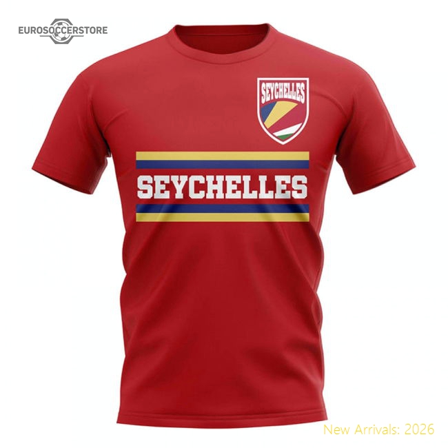 Seychelles Core Football Country T-Shirt (Red)-Football Shirts Shop