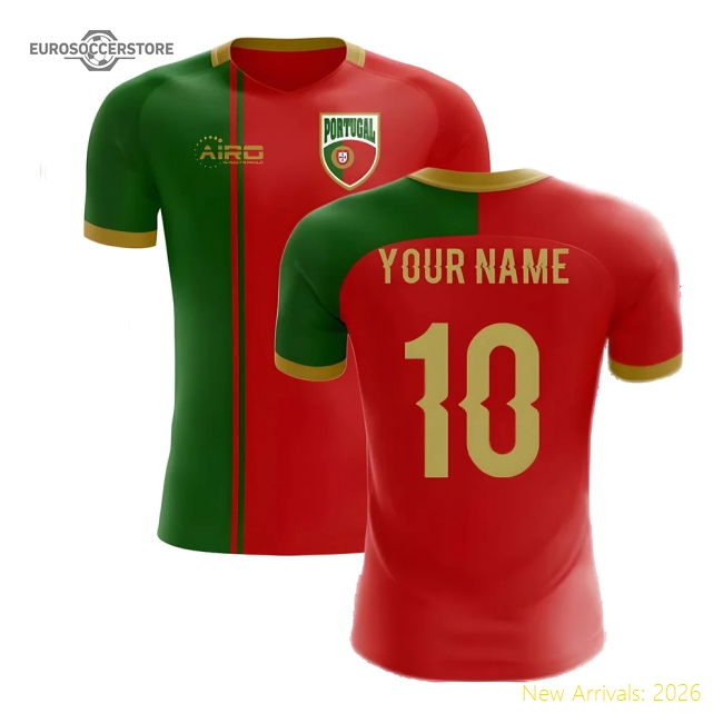 2025-2026 Portugal Flag Home Concept Football Shirt (Your Name) -Kids-Football Shirts Shop