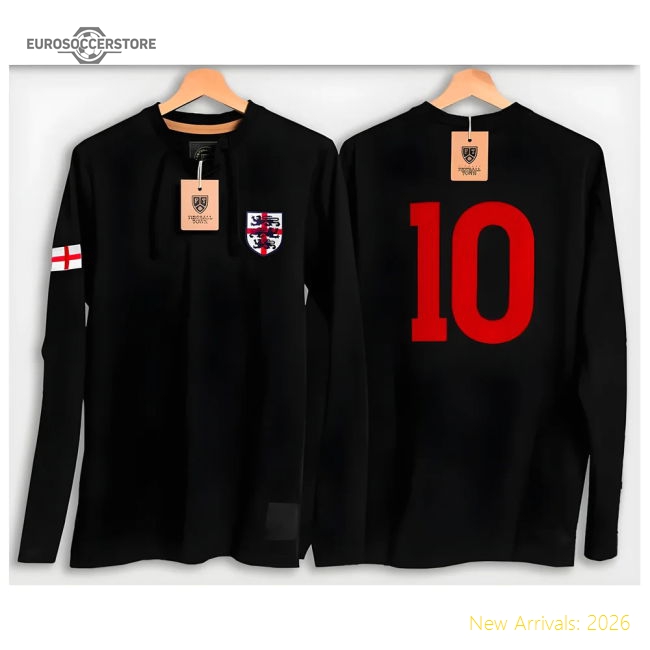 England Retro Shirt Black The Lions Cross-Football Shirts Shop