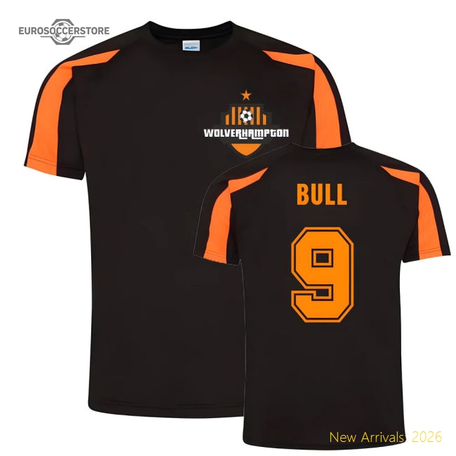 Steve Bull Wolves Sports Training Jersey (Black)-Football Shirts Shop