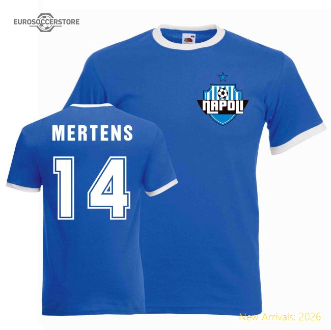 Dries Mertens Napoli Ringer Tee (blue)-Football Shirts Shop