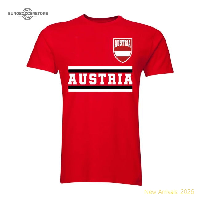 Austria Core Football Country T-Shirt (Red)-Football Shirts Shop