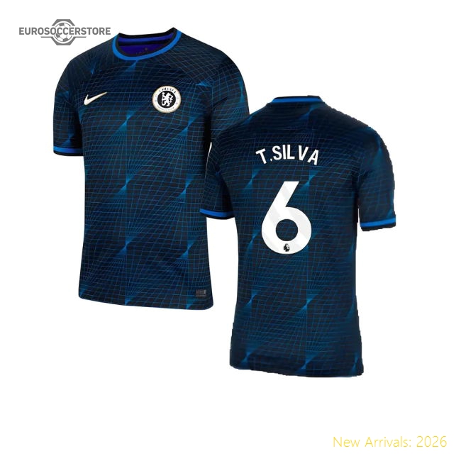 2023-2024 Chelsea Away Football Shirt (T.SILVA 6)-Football Shirts Shop