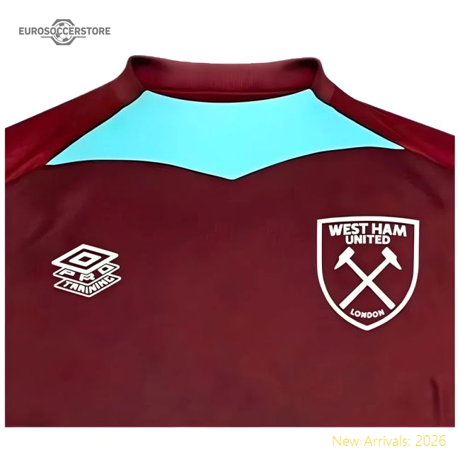 2024-2025 West Ham Training Jersey (Wine) - Kids-Football Shirts Shop