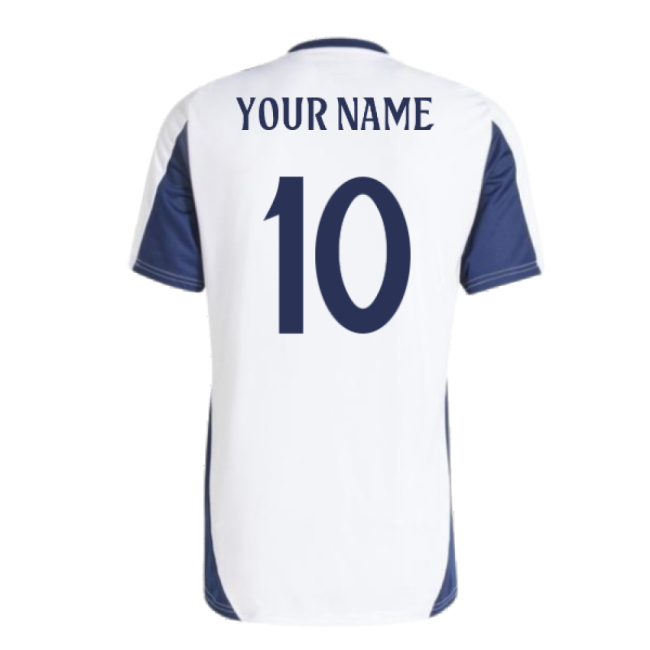 2024-2025 Real Madrid Training Tee (White) (Your Name)-Football Shirts Shop