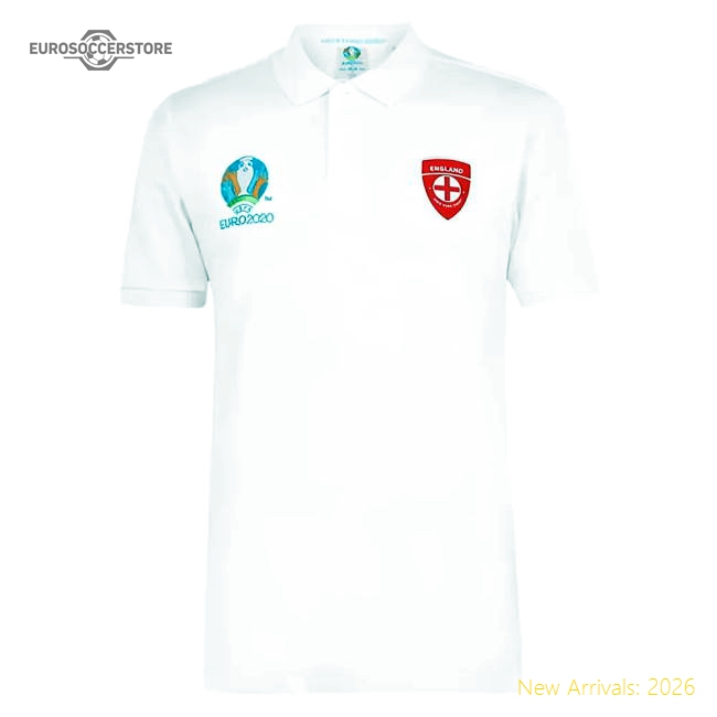 England 2021 Core Polo Shirt (White)-Football Shirts Shop
