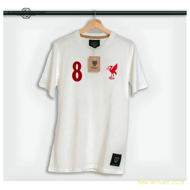 Steven Gerrard The Bird White 8 Retro Shirt-Football Shirts Shop