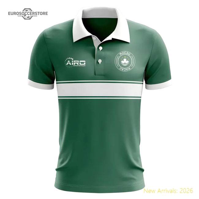 Macau Concept Stripe Polo Shirt (Green)-Football Shirts Shop