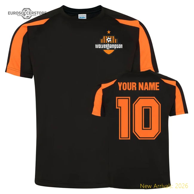 Your Name Wolves Sports Training Jersey (Black)-Football Shirts Shop